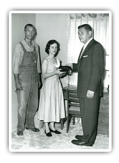1950's Telephone Technician with Customer