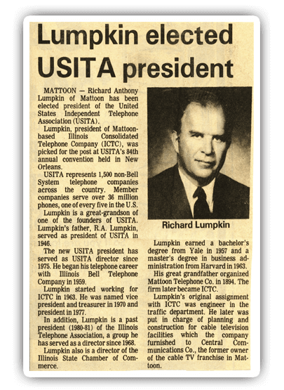 Lumpkin USITA President in 1984